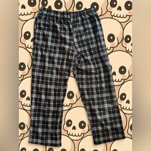 Men’s Plaid Pajama Bottoms - Black and White